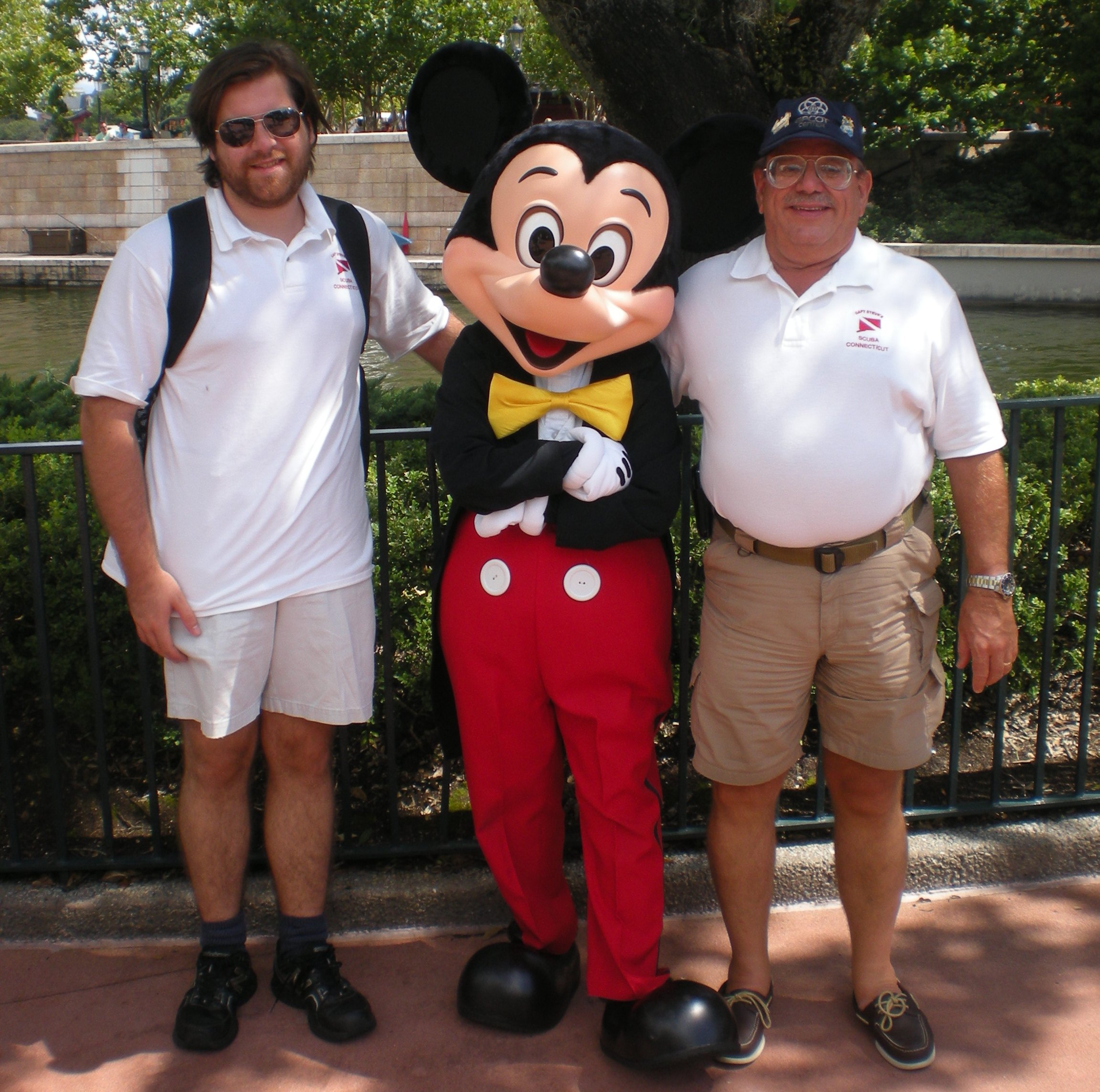 Steve and Eddie with Mickey Mouse at Walt Disney World Resort